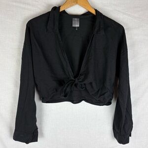 CALIA by Carrie Underwood Women's Tie Front Black Swim Coverup Size S
